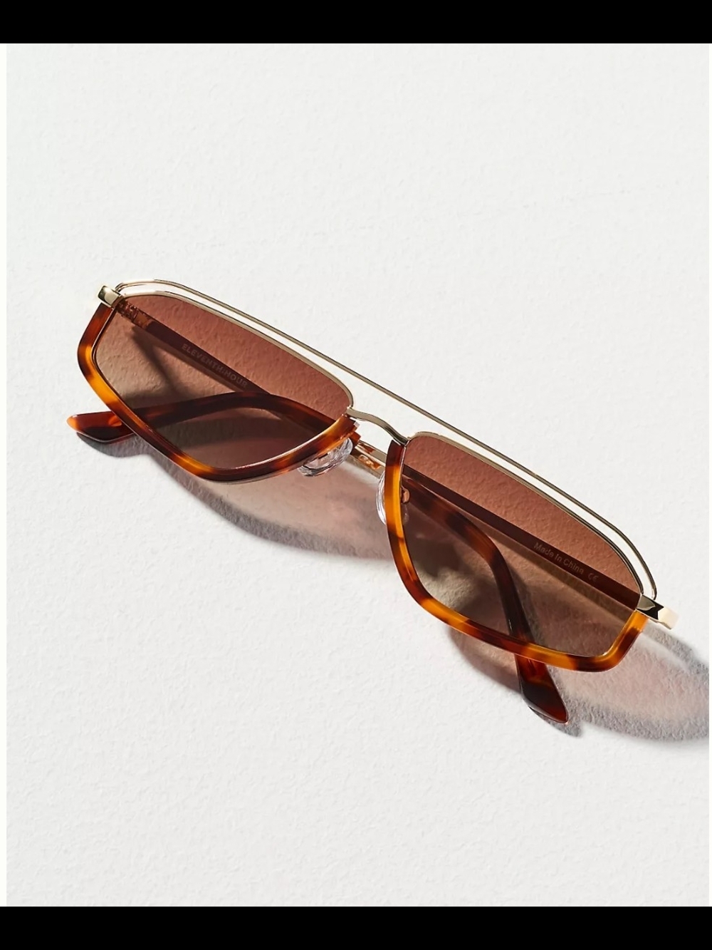 $90 Anthropologie Eleventh Hour Polarized Slim Metal Aviator Sunglasses